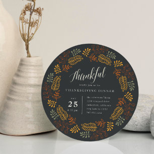 Höstkrans Inbjudan till Thanksgiving på middagen