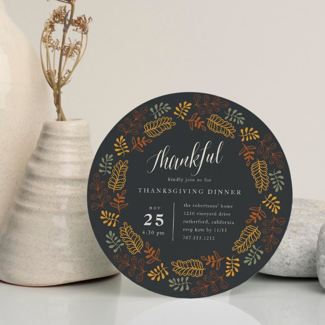 Höstkrans | Inbjudan till Thanksgiving på middagen (Skapare uppladdad)