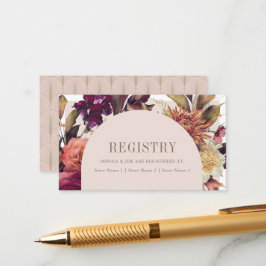 Höstkransbåge Rosa Bröllopspresentregistrering Tilläggskort