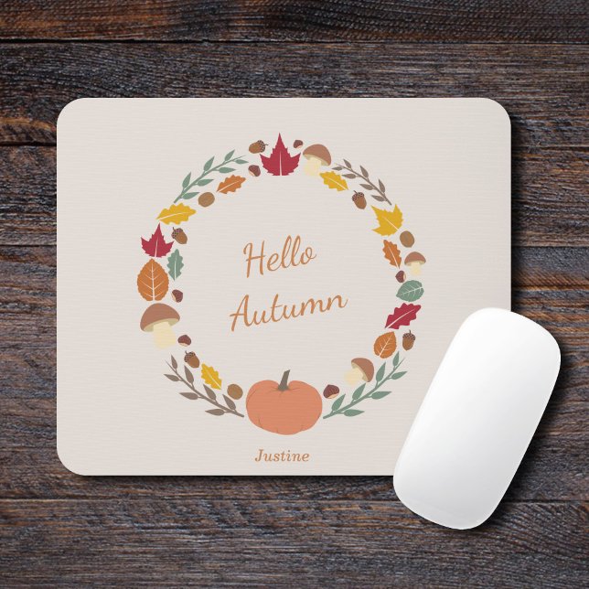 Höstkransens musknapp musmatta (Autumn Wreath Mouse Pad)