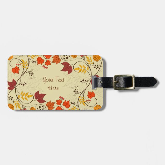 Höstkupor Löv med Anpassade Text Bagagebricka (Horisontell Framsida)