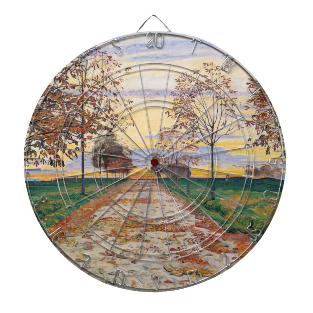 Höstkväll (av Ferdinand Hodler) Darttavla (Framsidan)