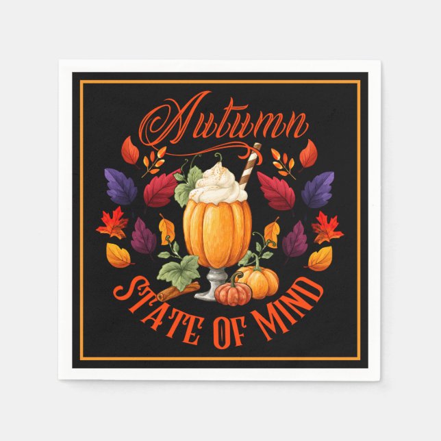 Höstläge för Mind Black Pappersservett (Framsidan)