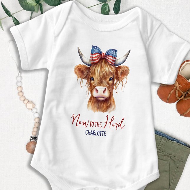 Höstland Cow Cute Patriotic New to Herd T Shirt (Skapare uppladdad)