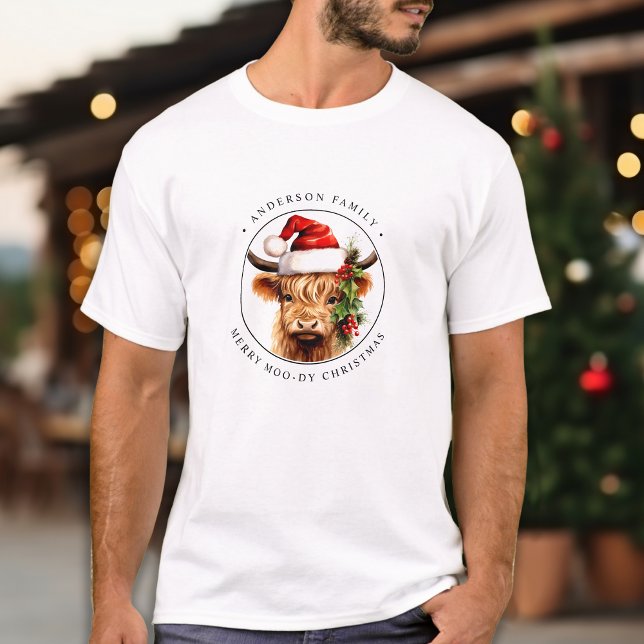 Höstland Kow Festive Farm Animal Family Jul T Shirt (Skapare uppladdad)