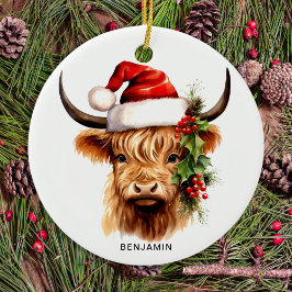 Höstland Kow Festive Farm Animal God jul Julgransprydnad Keramik