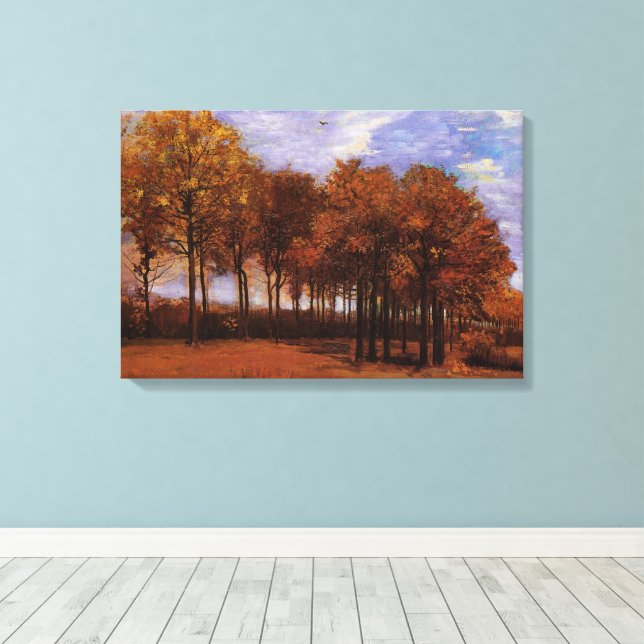 Höstlandskap av Vincent van Gogh Canvastryck (Insitu (trägolv))