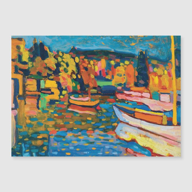 Höstlandskap med båtar av Wassily Kandinsky (Framsida)