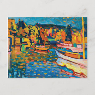 Höstlandskap med båtar av Wassily Kandinsky Vykort