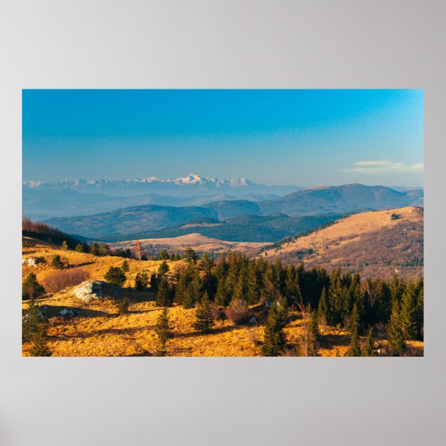 Höstlandskap med berget Triglav Poster (Framsidan)