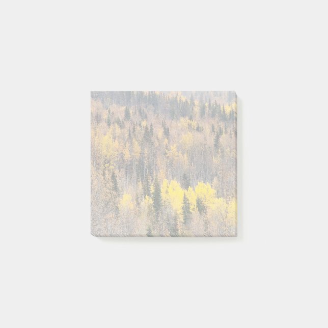 Höstlandskap med gyllene träd post-it block (Framsida)