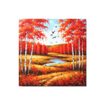 Höstlandskap med livfulla löv