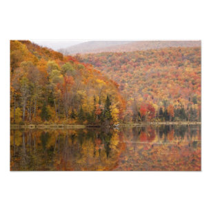 Höstlandskap med sjö, Vermont, USA 3 Fototryck