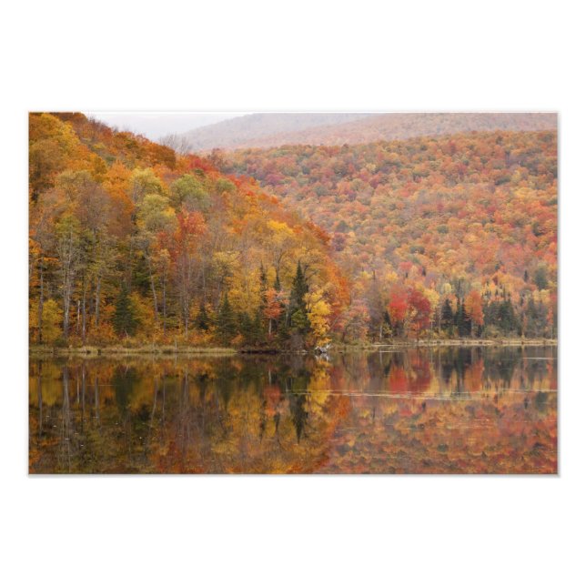 Höstlandskap med sjö, Vermont, USA 3 Fototryck (Framsidan)