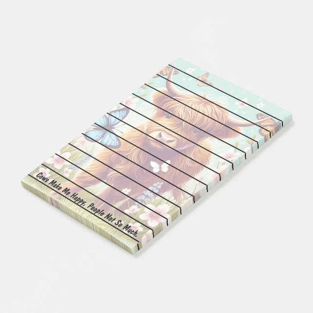 Höstlandskö med fjärilar och Vår blommor Post-it Block (Vinklad)