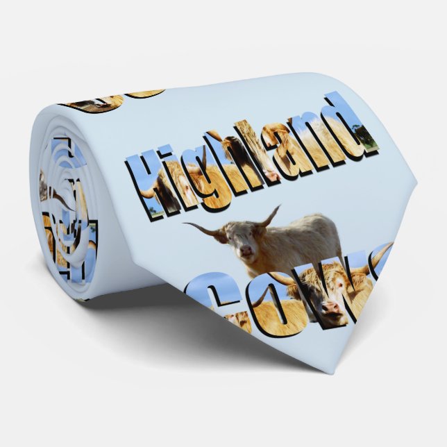 Höstlandskö med höglandskökor Bild Logotyp Slips (Rullad)