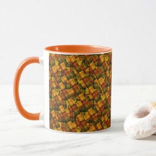 Höstlandskor i Crisscross Tartan. Mugg