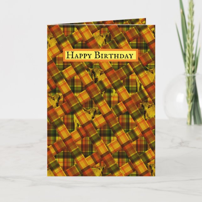 Höstlandskor i Orange Tartan. Kort (Framsida)