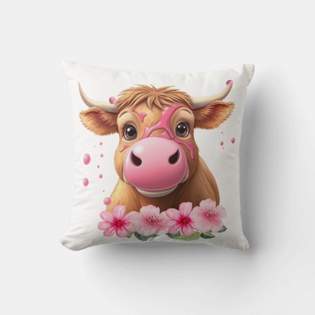 Höstlandskost sprack bubblegum söt kudde (Framsida)