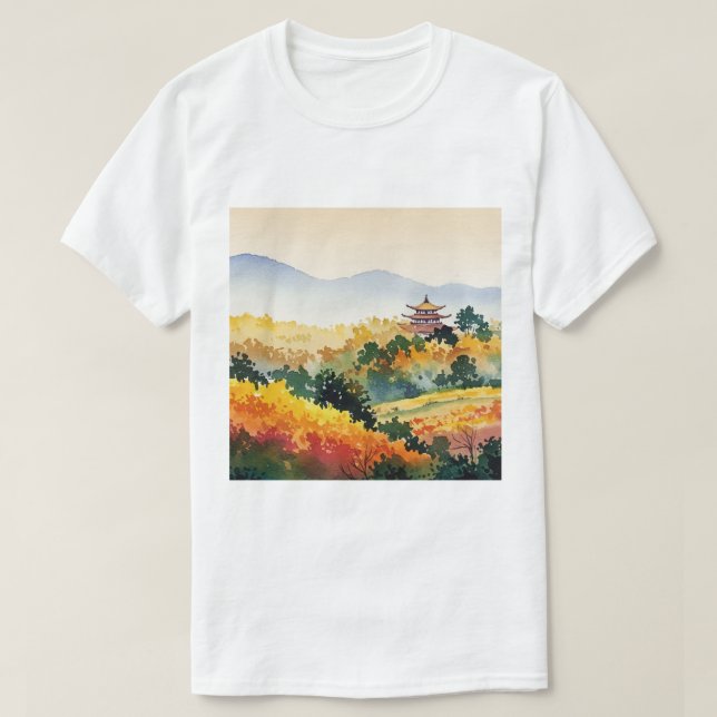 Höstlig bergslandskap t shirt (Design framsida)