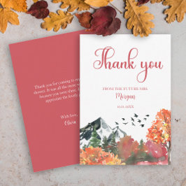 Höstlig Bergsskog Bröllopsfest Tack Kort