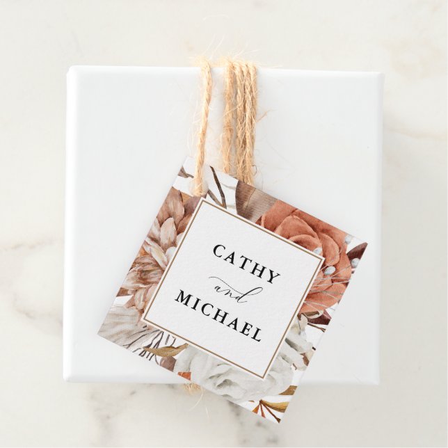 Höstlig Blommigt, ramad Bröllop Hanging Gåvor Etiketter (På plats)