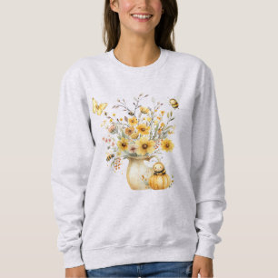 Höstlig blomsterarrangemang, pumpa, humlor t shirt