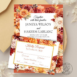 Höstlig blomsterbröllopsbilaga tilläggskort