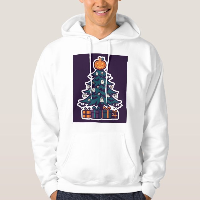 Höstlig julgran hoodie (Framsida)