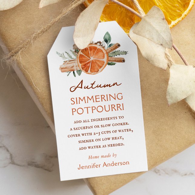 Höstlig Kokande Potpurri Höst på Spisen Presentetikett (Skapare uppladdad)