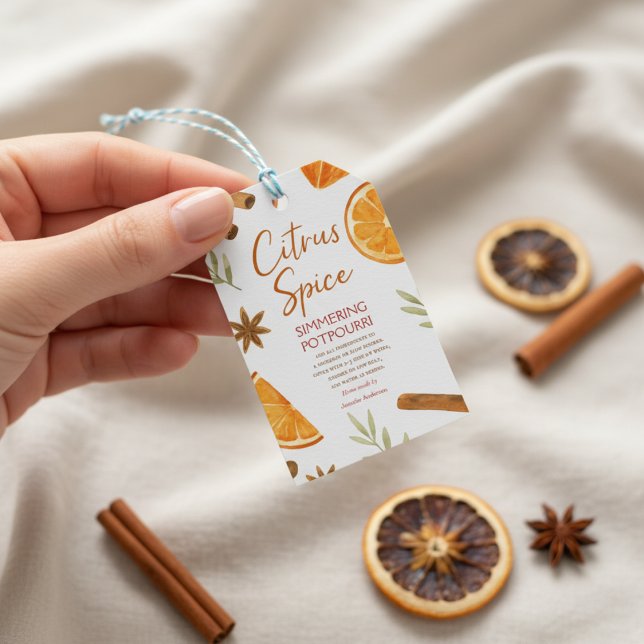 Höstlig kryddig potpurri presentetikett (Skapare uppladdad)