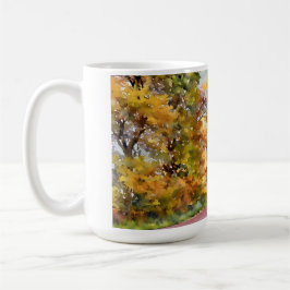 Höstlig landsväg nära Pottstown. Kaffemugg