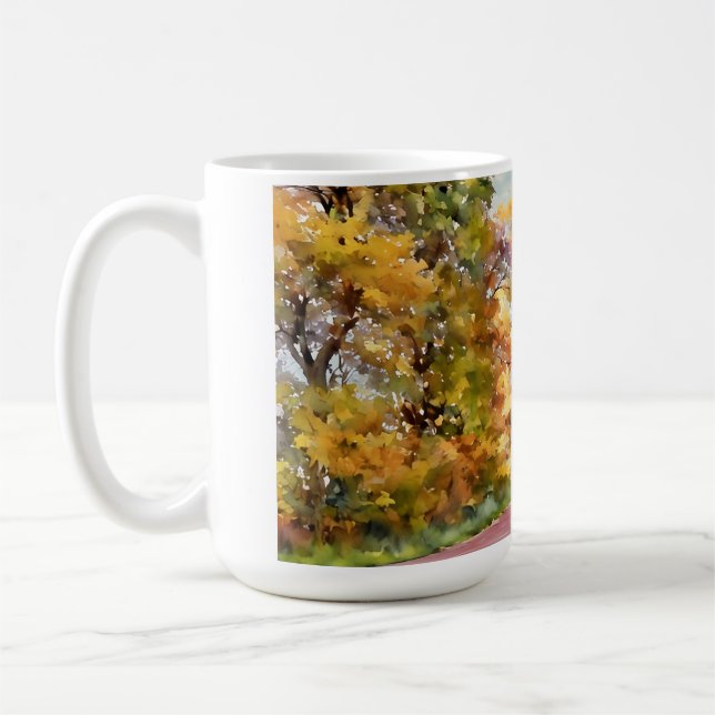 Höstlig landsväg nära Pottstown.  Kaffemugg (Vänster)