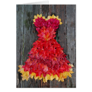 höstlig partyklänning hälsningskort