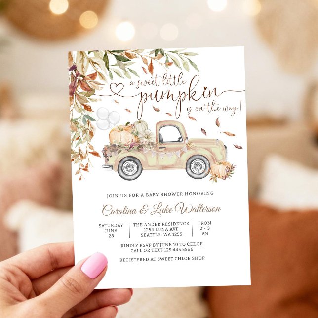 Höstlig pumpabarnvårtinbjudan inbjudningar (Skapare uppladdad)