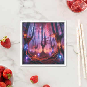 Höstlig Whimsigoth Skymnings Skogdecoupage Pappersservett