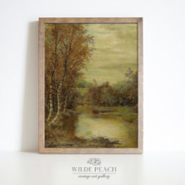 Höstliggande FallTrees-vintage, målning Poster