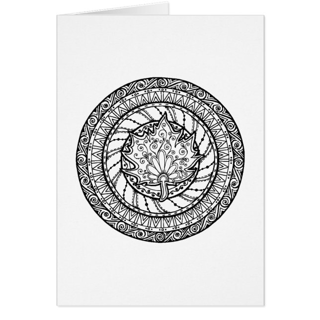 Höstlönnlövklotter Hälsningskort (Framsidan)