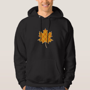 Höstlöv För Män Kvinnor Löv Orange Buffalo rutig Hoodie