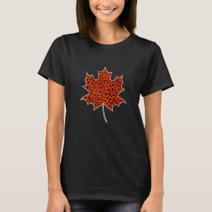Höstlöv För Män Kvinnor Löv Orange Leopard Prin T Shirt