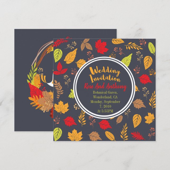 Höstlöv Inbjudningar (Fram/baksida)