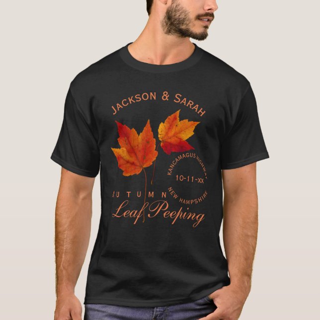 Höstlöv som kikar personlig t-shirt (Framsida)