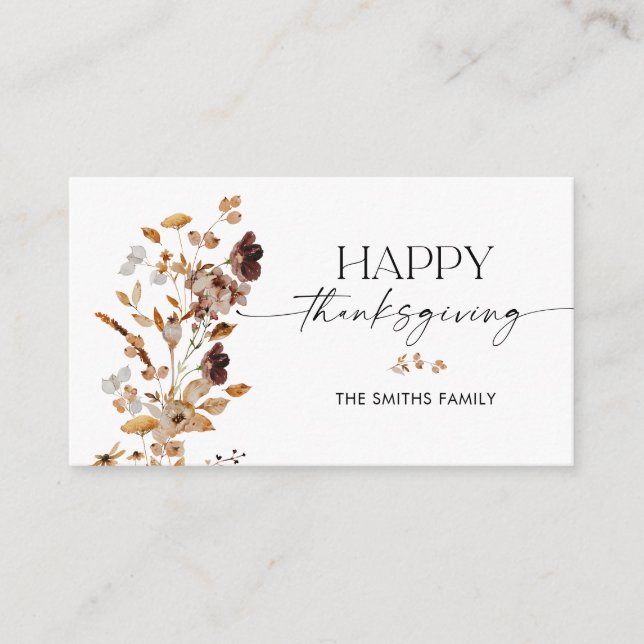 Höstlöv tackkort för tacksgiving tilläggskort (Framsida)