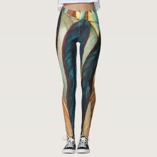 höstlövfärgaden formar modern konstdesign leggings