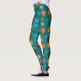 Höstlövmönster Leggings