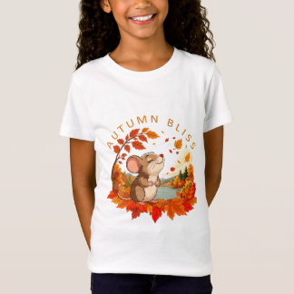 Höstlycka Söt Liten Mus. Barn T-Shirt