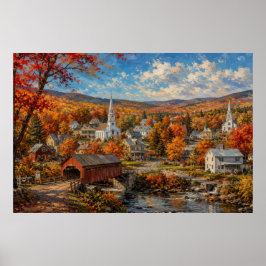 Höstmåleri av New England-by Poster