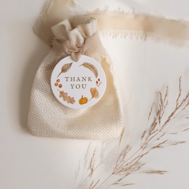 Höstmånens botaniska Stollig-barnskor Gåvor Etiketter (Adorable autumn baby shower favors!)