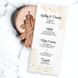Höstmaple Löv Kant Bröllop Menu Meny