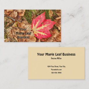 Höstmaple Löv Red Fall Théc Rustic Visitkort